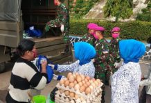 PEDULI DAMPAK COVID-19, YONMARHANLAN IV TPI BAGIKAN SEMBAKO KEPADA MASYARAKAT KURANG MAMPU