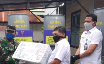 Lanal Tarempa Serahkan Bantuan Kepada GTC – 19 KKA