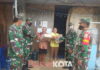 Koramil 02/Tarempa Kodim 0318/Natuna Bagikan Sembako Kepada Warga Terdampak Covid-19 Diwilayah Binaan