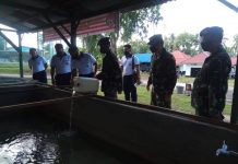Dukung Ketahanan Pangan, Danlantamal IV Sebar 1.500 Ekor Benih Ikan Lele