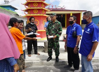 Gandeng Danlanud RSA, APINDO Kembali Bagikan Masker Untuk Masyarakat