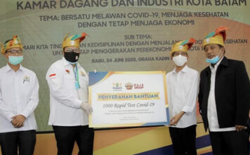 Selain Seribu Alat RDT, Kadin Batam juga Bantu Bilik Sinar Ultra Violet Tangkal Covid-19