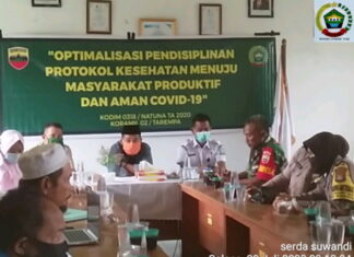 Koramil 02/Tarempa Gelar Seminar Optimalisasi Disiplin Protokol Kesehatan Menuju Masyarakat Produktif dan Aman Dari Covid -19