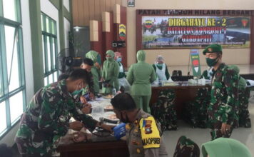 Wakapolres Natuna Hadiri Kegiatan Donor Darah HUT ke-2 Batalyon Komposit 1/Gardapati