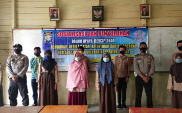 Satlantas Polres Lingga Sosialisasi Adaptasi Kebiasaan Baru di SMPN 1 Selayar