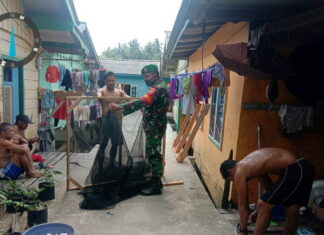 Komsos di Desa Binaan, Babinsa Koramil 02/Tarempa Himbau Nelayan Waspadai Cuaca Buruk dan Gelombang Tinggi