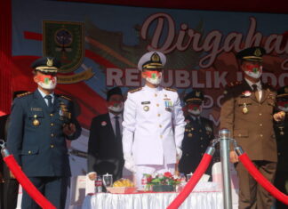 Danlanud RSA Ikuti Upacara Peringatan HUT Kemerdekaan RI ke-75 di Gedung Daerah Natuna