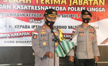 Kapolres Lingga Pimpin Sertijab Kabag Sumda dan Kasat Resnarkoba