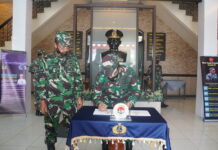 Danlantamal IV Terima Kunker Sahli Panglima TNI Bidang Hubungan Internasional