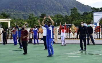Peringati Haornas Bupati Natuna Senam Bersama