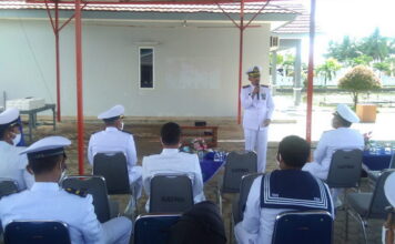 Lanal Ranai Laksanakan Upacara HUT TNI AL Ke-75 Secara Virtual