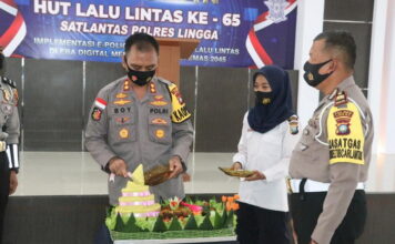 Puncak Peringatan HUT Polisi Lalu Lintas ke-65, Satlantas Polres Lingga Gelar Syukuran