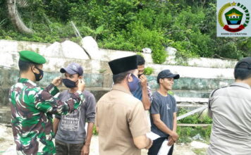 Plh Koramil 07/Palmatak Bersama Tim Gugus Tugas Gelar Operasi Yustisi Penegakan Protokol Kesehatan