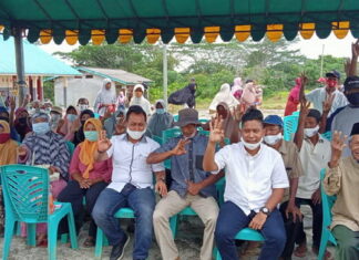 Masyarakat SP II Desa Kerandin Kembali Antusias Sambut Kedatangan Paslon Nomor Urut 3
