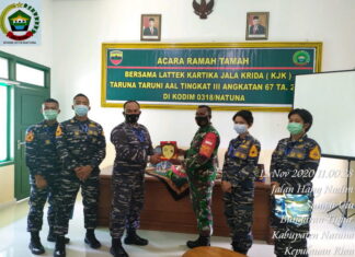 Kodim 0318/Natuna Terima Kunjungan Satgas KJK Taruna AAL Tingkat III Angkatan 67