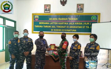 Kodim 0318/Natuna Terima Kunjungan Satgas KJK Taruna AAL Tingkat III Angkatan 67