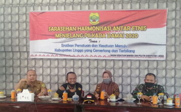 Kesbangpol Linggga Gelar Harmonisasi Antara Eknis di 13 Kecamatan Menjelang Pilkada Damai 2020 Kabupaten Lingga