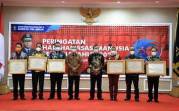 Pemkab Tulang Bawang Terima 5 Kali Bertutut-Turut Penghargaan dari Kementrian Hukum dan HAM RI