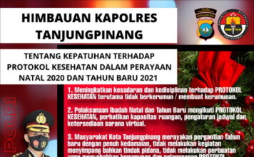 Himbauan Kapolres Tanjungpinang Dalam Perayaan Natal 2020 dan Tahun Baru 2021
