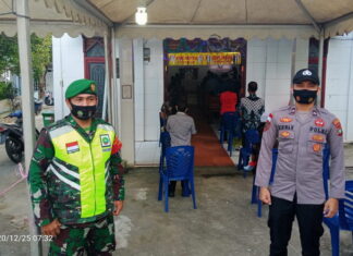 Koramil 02/Tarempa Sinergi Bersama Polri Amankan Perayaan Natal dan Tahun Baru 2021