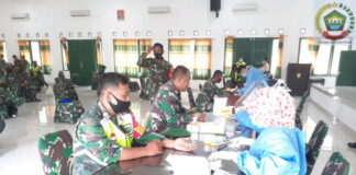Cegah Penularan Covid-19, Personil Kodim 0318/Natuna Jalani Rapid Tes