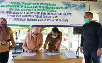 Umar Ahmad Hadiri Perjanjian Kerja Sama Antara Dinas, Masyarakat Tiyuh dan RSUD