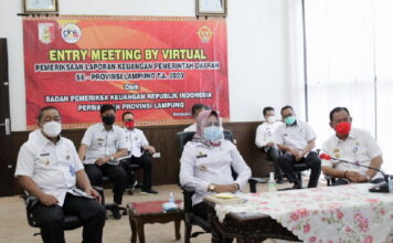 Bupati Tuba Laksanakan Entri Meeting Secara Virtual dengan BPK RI Perwakilan Provinsi Lampung