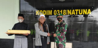 Minta Restu Emban Tugas di LSRB, Dandim Natuna Terima Tongkat Komando dari Ketua LAM