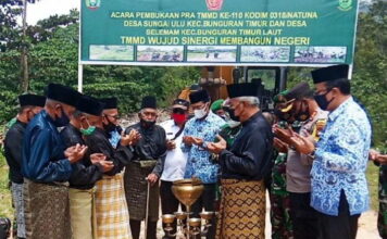 Tradisi Tepung Tawar Awali Perbukaan Pra – TMMD Ke-110 Kodim 0318/Natuna