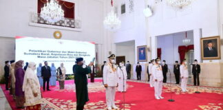 Presiden Jokowi Lantik Tiga Pasang Gubernur dan Wakil Gubernur Terpilih Masa Jabatan 2021-2024