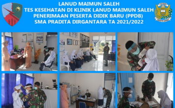Enam Casis SMA Pradita Dirgantara Panda Lanud Mus Laksanakan Tes Rikkes Tahap I