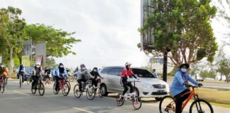 Danlanud RSA Bersama Wabup Natuna Gowes Bareng