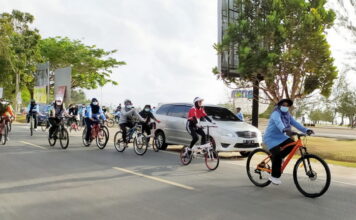 Danlanud RSA Bersama Wabup Natuna Gowes Bareng