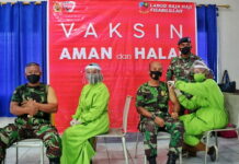 Prajurit Lanud RHF Laksanakan Vaksinasi Covid-19 Termin I