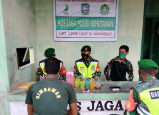 Koramil 02/Tarempa dan Polhut KKA Lakukan Kordinasi Perketat Pengawasan Karhutla