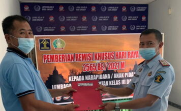 Tiga Napi Terima Remisi Khusus Waisak