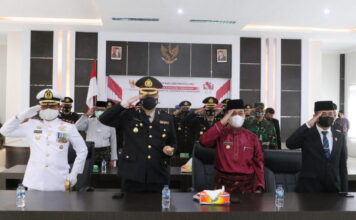 Polres Lingga Bersama Forkopimda Ikuti Upacara Peringatan Hari Lahir Pancasila Secara Virtual