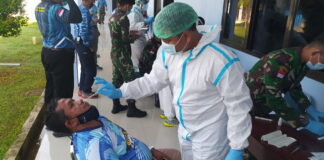 Pantau Kesehatan Personel dan Keluarga, RSAU Lanud Raden Sadjad Lakukan Test Swab Antigen Massal
