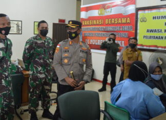 Bantu Percepatan Vaksinasi, Polres Natuna Gelar Vaksinasi Massal