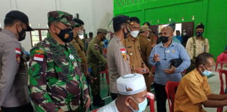 Danlanud RSA Dampingi Bupati Natuna Sosialisasi Vaksin Covid-19 Antar Pulau