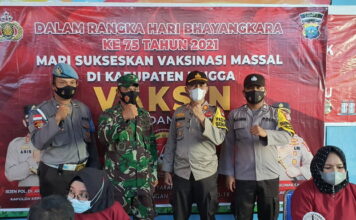 Polres Lingga Gelar Vaksinasi Serentak Dalam Rangka Hari Bhayangkara Ke-75 Tahun 2021