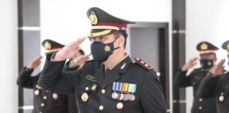 Puncak Peringatan Hari Bhayangkara Ke-75, Polres Lingga Gelar Upacara Secara Virtual