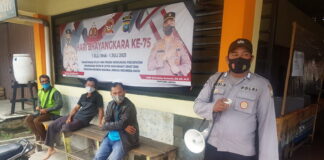 Sat Binmas Polres Lingga Gencar Melakukan Imbauan Prokes