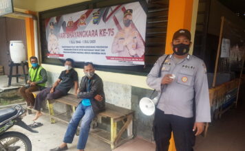 Sat Binmas Polres Lingga Gencar Melakukan Imbauan Prokes