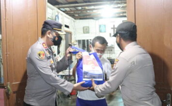 Polres Lingga Gelar Patroli Skala besar dan Salurkan Bansos