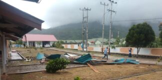 Gedung RRI Ranai Hancur Diterjang Angin Kencang