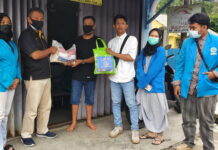 Gandeng Mahasiswa Polres Tanjungpinang Salurkan Bansos
