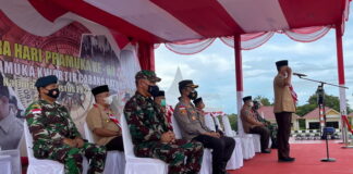 Kapolres Natuna Hadiri Upacara Peringatan Hari Pramuka Ke-60 di Gedung Daerah