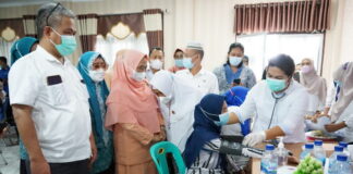 Pemkab Asahan Ikuti Pencanangan dan Percepatan Vaksinasi Covid-19 Bagi Ibu Hamil Secara Virtual