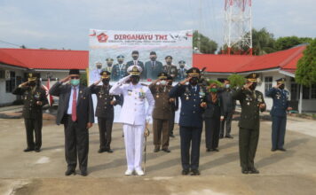 Danlanud RSA Beserta Personel Ikuti Upacara Peringatan HUT TNI ke -76 Secara Virtual